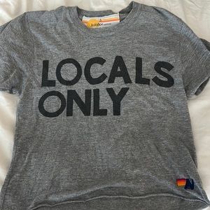 Aviator nation grey size small cropped tee